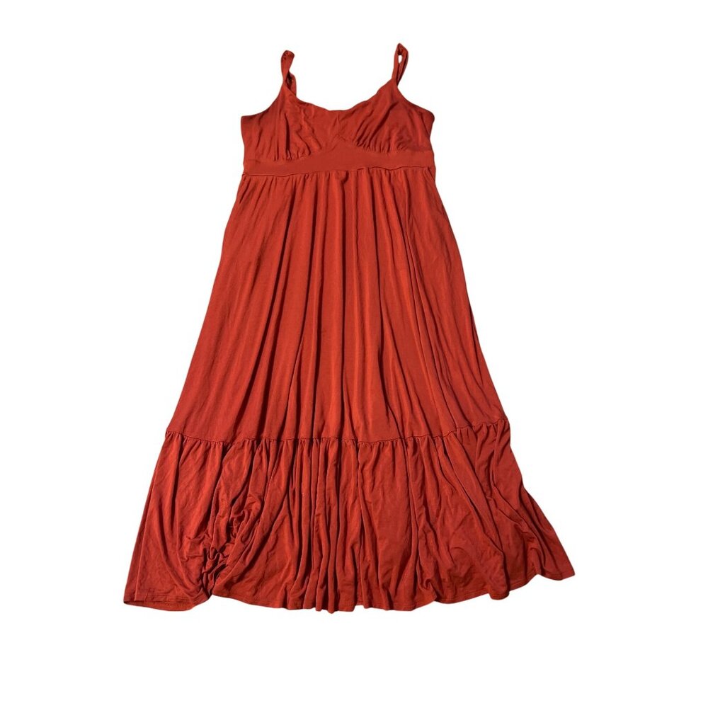 Torrid Burnt Orange Spaghetti Strap Maxi Dress Tank Top Sleeveless Size 1 14/16
